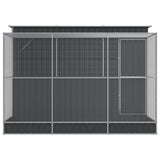 Aviary with Extension Silver 290x303x216 cm Steel 3216427