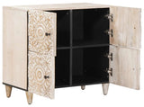 Sideboard with Storage White 60 x 33.5 x 75 cm Solid Mango Wood 4018394