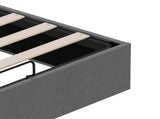 Ottoman Bed Frame Dark Grey Queen Size Fabric 3403069