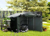 2.2 x 1.6 m Garden Storage Tent, Waterproof Anti-UV Bike Tent with Roll-up Zipper Door, Galvanised T3398P328028