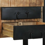 End Table with Drawer Brown 40 x 40 x 80 cm Solid Mango Wood 4015987