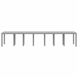 Garden Table Light Grey 400 x 100 x 73 cm Poly Rattan 3378531