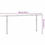 Awning Post Set White 600x245 cm Iron 315095