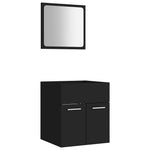 ZNTS 2 Piece Bathroom Furniture Set Black Engineered Wood 804774
