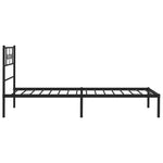 ZNTS Metal Bed Frame without Mattress with Headboard Black 90x200cm 355260