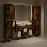Bathroom Furniture Set 6 pcs Smoked Oak 3407187