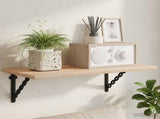 Wall Shelf Brackets 12 pcs Black 21 x 21 x 3.5 cm Steel 42038932