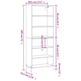 Highboard Concrete Grey 69.5x32.5x180 cm Engineered Wood 3189585