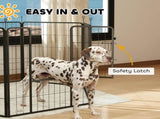 6 Panels Dog Playpen, Portable Detachable Puppy Pen with Door, for Large Dogs, 100cm High, Grey T3398P376285