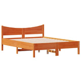 Bed Frame without Mattress Wax Brown 140x200 cm Solid Wood Pine 844728