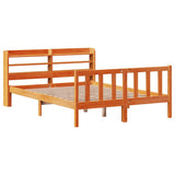Bed Frame with Headboard without Mattress Wax Brown 120x190 cm Small Double 3306592