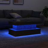 Coffee Table with LED Lights Black Oak 90x50x40 cm 862256