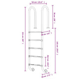 Pool Ladder 54x38x211 cm 304 Stainless Steel 93460