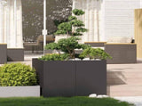 Planter Black 100x100x80 cm Steel 860822