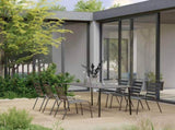 7 Piece Garden Dining Set Steel Dark Grey 3074477