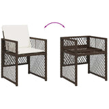 13 Piece Garden Dining Set with Cushions Brown Poly Rattan 3210801