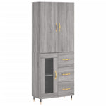 Highboard Grey Sonoma 69.5x34x180 cm Engineered Wood 3195945