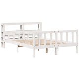 Bed Frame without Mattress White 150x200 cm King Size Solid Wood Pine 3305907