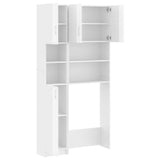 ZNTS Washing Machine Cabinet Set High Gloss White Engineered Wood 3055642