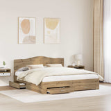 Bed Frame with Drawer Artisan Oak 180 x 200 cm Engineered Wood 3413167