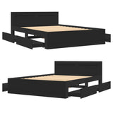 Bed Frame with Headboard without Mattress Black 120x190 cm Small Double 3295605