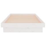 Bed Frame without Mattress White Solid Wood Single 819938