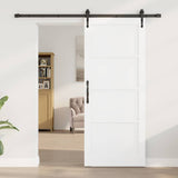 Sliding Door ORKDAL White and Black 83 x 202 cm Solid Pine Wood 3333729