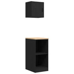 ZNTS Garage Cabinets 2 pcs Black Engineered Wood 3328270