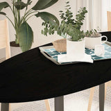 Table Top Dark Brown 140x60x2 cm Solid Wood Oak Oval 4009056