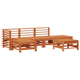 Garden Lounge Set 5 pcs Wax Brown Solid Pine Wood 3418085