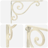 Wall Shelf Brackets 12 pcs Antique White 12 x 14 x 3 cm Steel 42038864