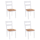 Dining Chairs 4 pcs White Solid Rubber Wood 245369