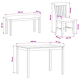 Dining Set 5 pcs Grey Solid Oak Wood 3430278