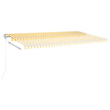 ZNTS Manual Retractable Awning with Posts 6x3 m Yellow and White 3069998