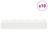 Lawn Edgings 10 pcs White 103 x 0.05 x 22 cm Steel 874810