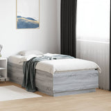 Bed Frame with LED without Mattress Grey Sonoma 90x190 cm Single 3209665