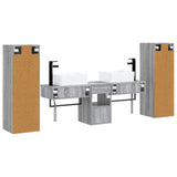 Bathroom Furniture Set 5 pcs Grey Sonoma 33 x 34.5 x 100 cm 3405979