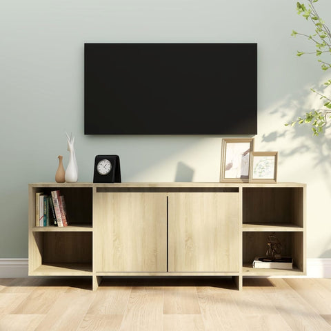 TV Cabinet Sonoma Oak 130x35x50 cm Engineered Wood 809587
