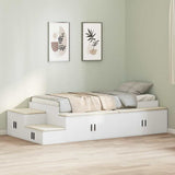 Storage Bed Frame with Storage White 80 cm Engineered Wood 3335573