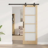 Sliding Door Natural 73.5 x 198.5 cm Solid Pine Wood and Glass 3332267
