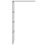 Walk-in Shower Wall Black 90x195 cm Frosted ESG Glass 152131