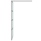 Walk-in Shower Wall Black 90x195 cm Frosted ESG Glass 152131