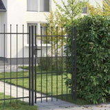 Fence Gate BOXTEL 103 x 200 cm Powder-Coated Steel Grey 42008881