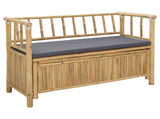 Garden Storage Bench 110 x 47 x 80 cm Bamboo Natural 42028077