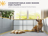 Steel Dog Whelping Box with Washable Whelping Pad, Wind-Resistant Cloth, for Small, Medium Dogs, 122 T3398P425271