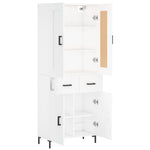 Highboard White 69.5x34x180 cm Engineered Wood 3199873