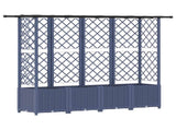 Raised Bed with Trellis and Roof Grey 202 x 40 x 136 cm PP 42032574
