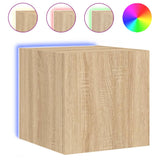 TV Wall Cabinets with LED Lights 2 pcs Sonoma Oak 30.5x35x30 cm 837223
