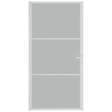 Interior Door 102.5x201.5 cm White Matt Glass and Aluminium 350579