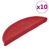 Stair Mats 10 pcs 56x17x3 cm Red Half Round 149745